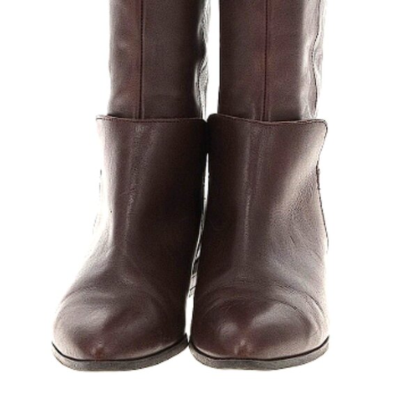 Burgundy Leather Riding Boots by Nine West / Size 8 1/2 - Picture 3 of 10